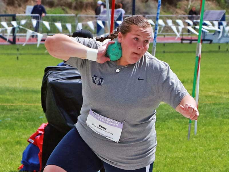 USU woman shot putter Brenn Flint
