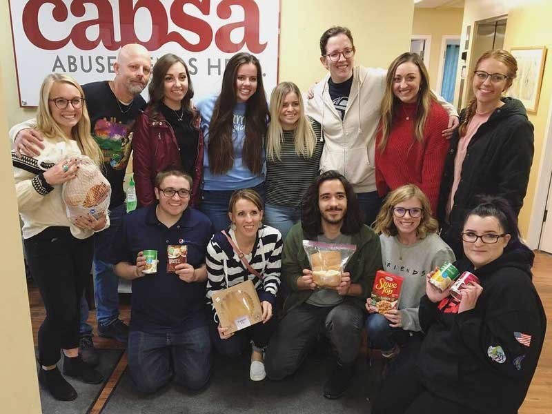Shannon Browne and student volunteers