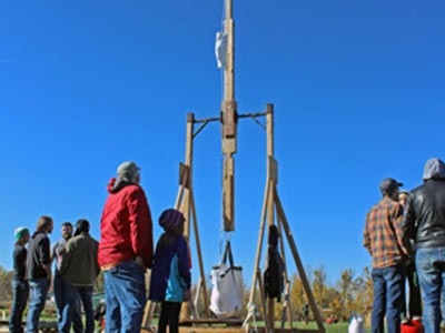 pumpkin launch with a trebuchets in North Logan