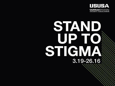 graphic from USU Statesman for mental health initiative, 'Stand Up to the Stigma'