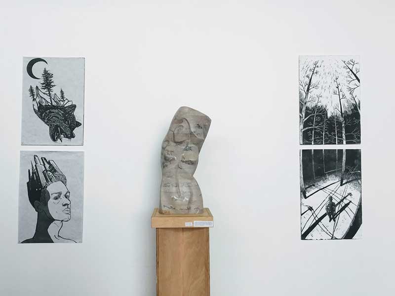 Woodcut prints by Tyler McBride