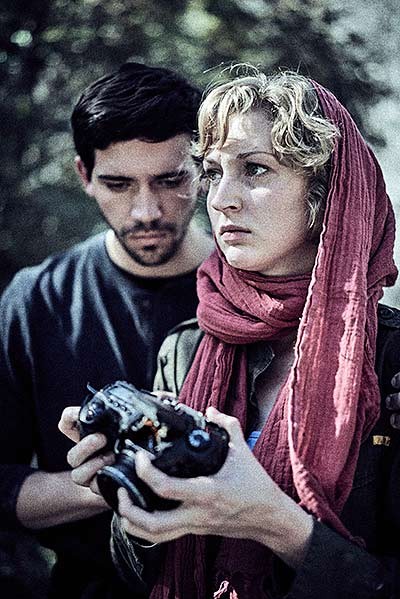 USU theater promotion image for the play 'Time Stands Still'