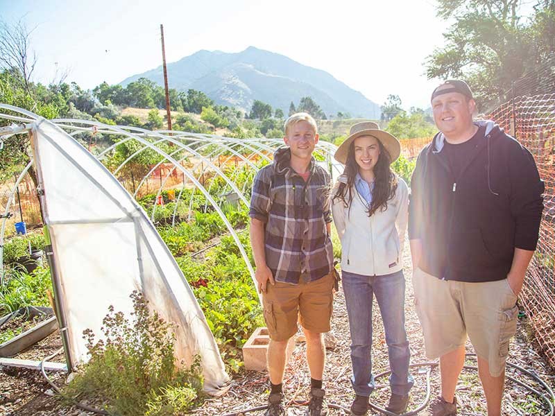 UCC students at a garden