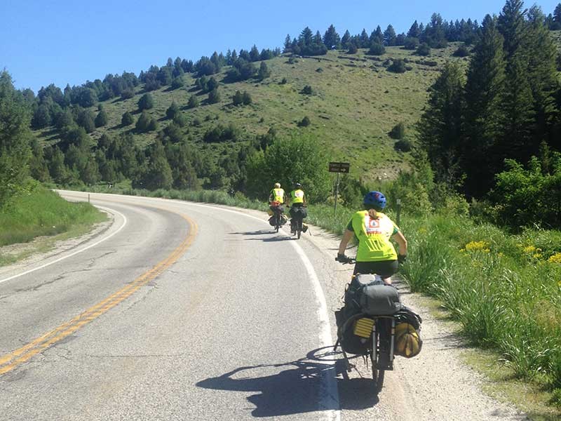 UCC Bike Crew riding up Logan Canyon