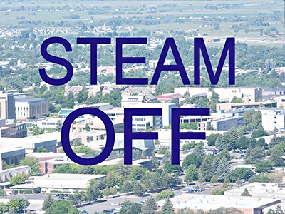 Steam shut-down graphic for USU campus