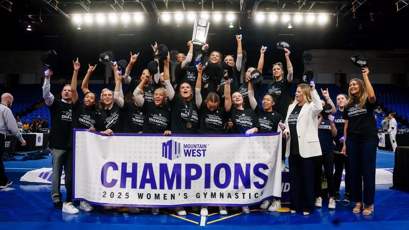 USU Gymnastics celebrates first ever conference championship
