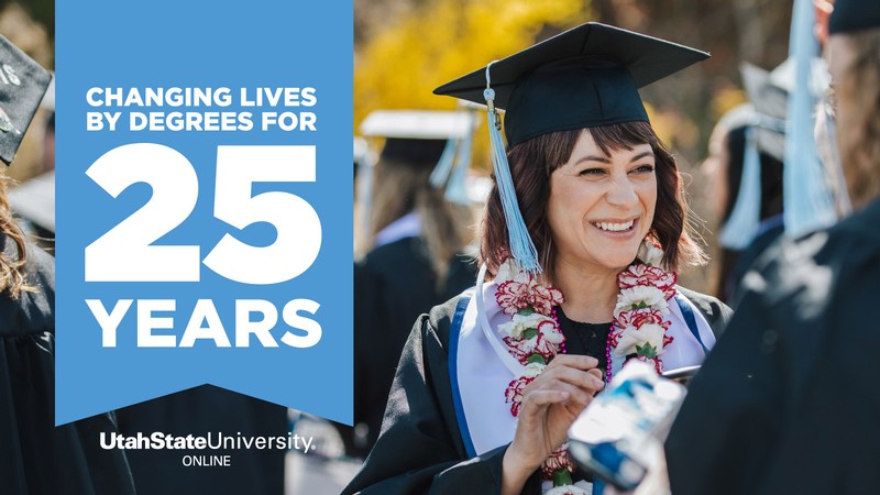 student graduating from Utah State University.
