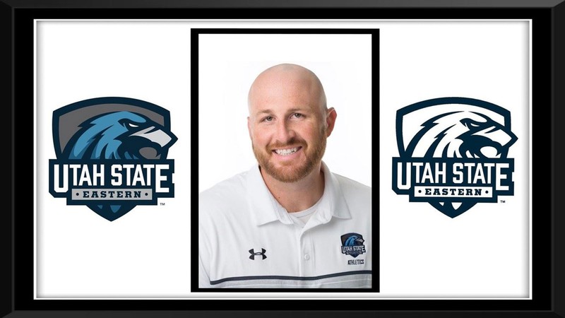 This graphic shows Jess Brinkerhoff between two Utah State Eastern logos.