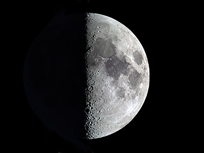 Earth's Moon in its first quarter