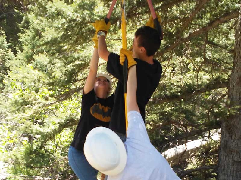 Uintah Youth Conservation Corp. working in Ashley National Forest.