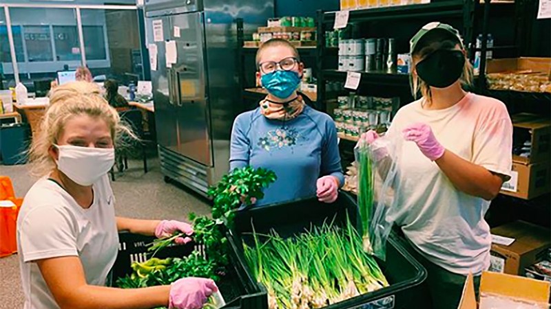 Utah Food Corps members (L-R) Erin Doyle, Audrey Lidgard and Sam Fitch.