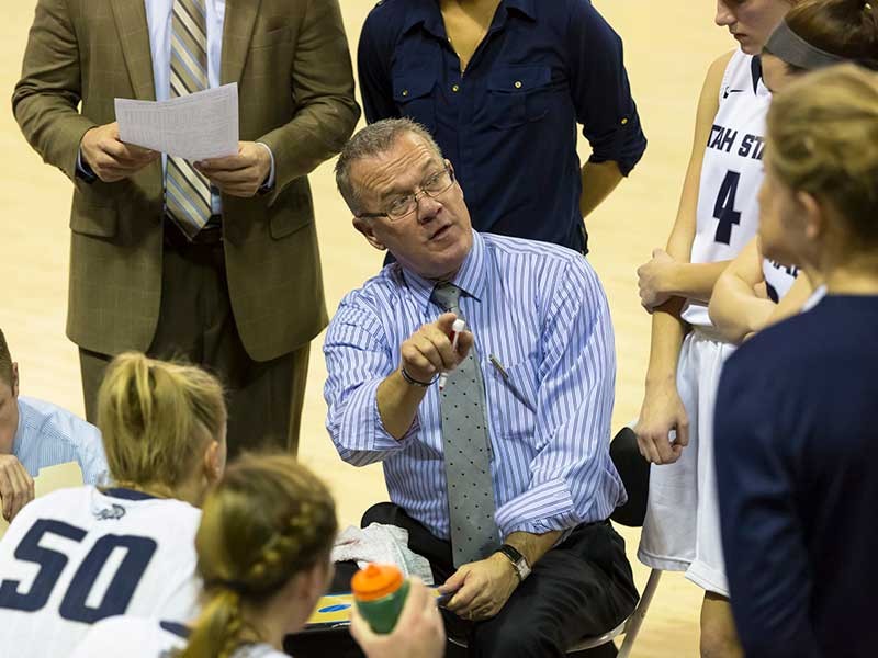 basketball coach and players