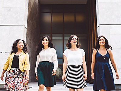 the Aizuri Quartet performs at USU's Wassermann Festival