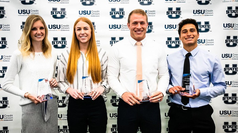 Student-Athletes pose for a photo at the Annual Whitesides Luncheon.