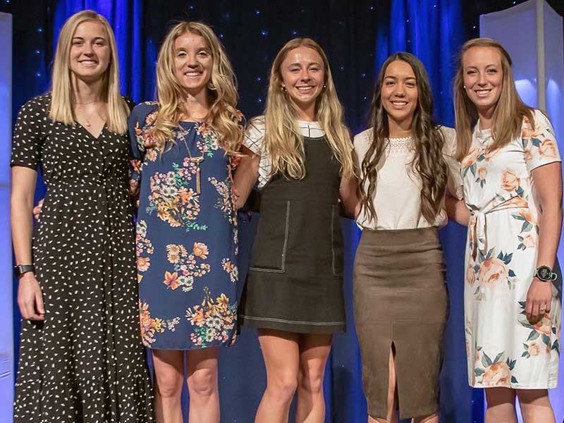 Group of Aggie women athletes at the Whitesides Luncheon