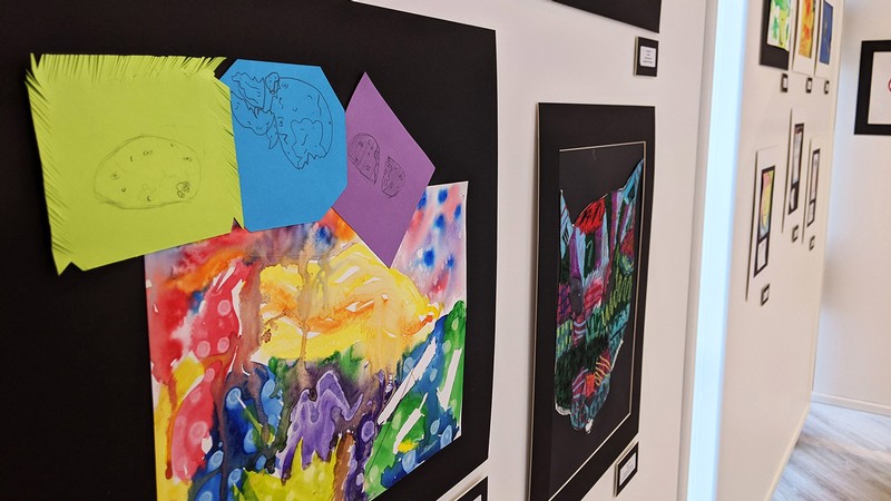 Student art on display at the Lyndsley Wilkerson Gallery.