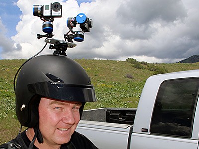 USU faculty member Corey Ransom with helmet camera