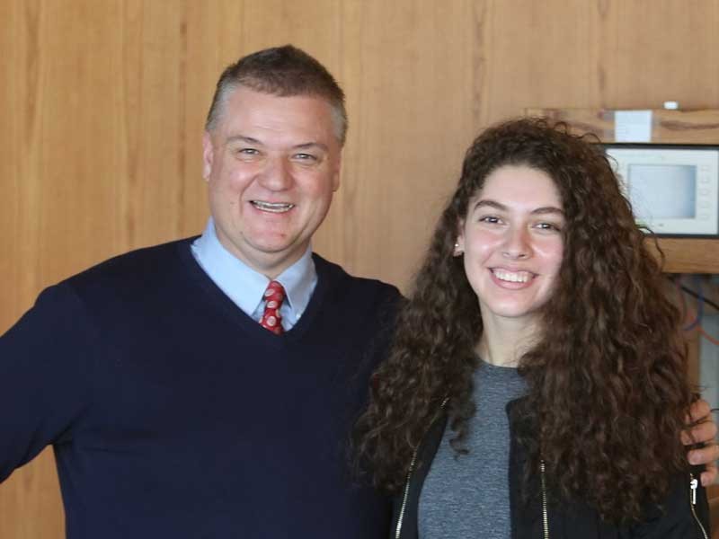 Ed Stafford and 2017 high school poster winner Yara Ghabayen
