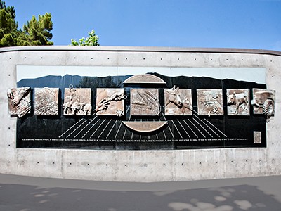 College of Agriculture and Applied Sciences' memorial sculpture at USU