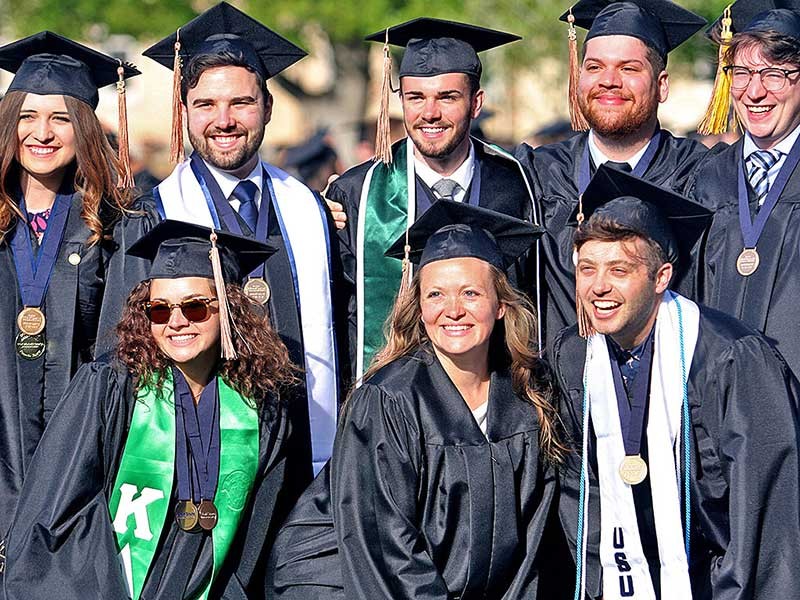 students at graduation
