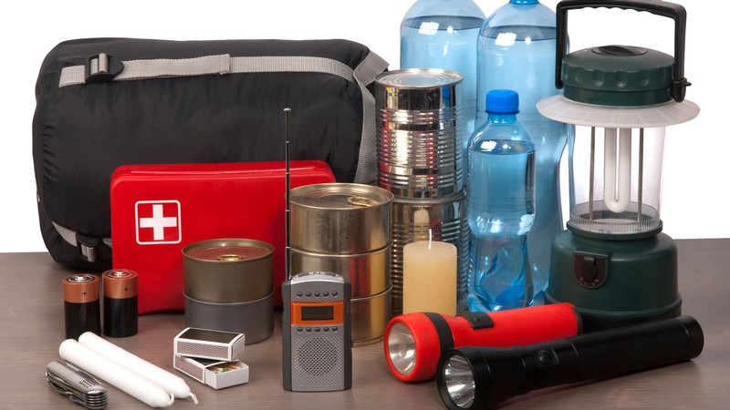 supplies for an emergency preparedness kit.