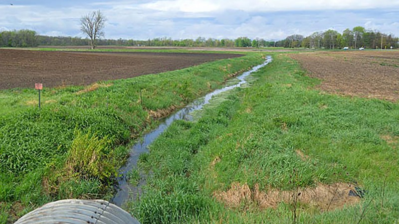 Irrigation ditch on a farm.