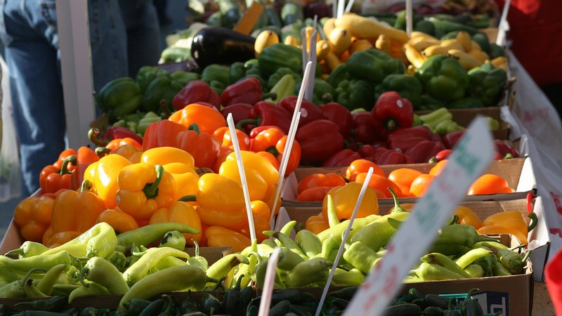 Fresh produce on a stand.