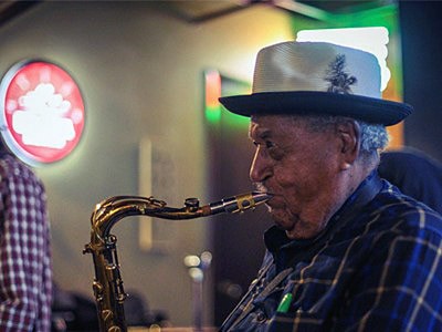 Logan Film festival musician performing
