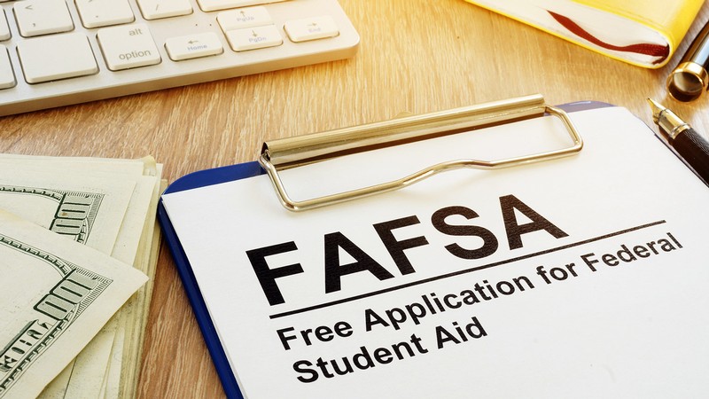FAFSA application on a table.