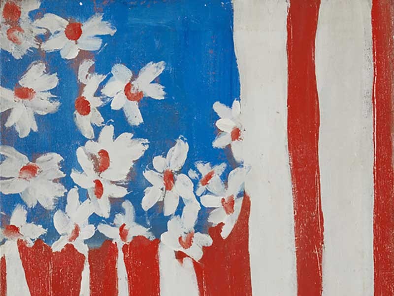 Wally Bill Hedrick, “Flower Flag,” ca. 1954, Oil on Canvas,