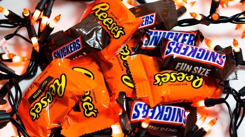 Halloween candy and lights.