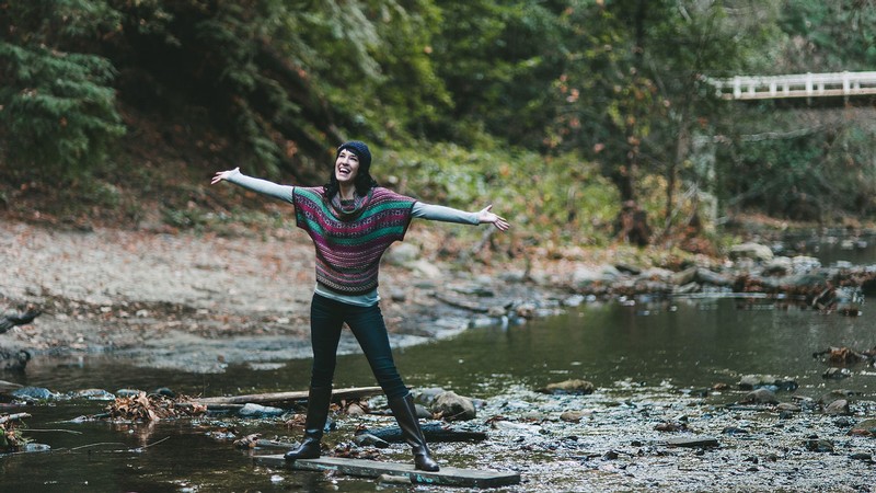 woman enjoying the outdoors.