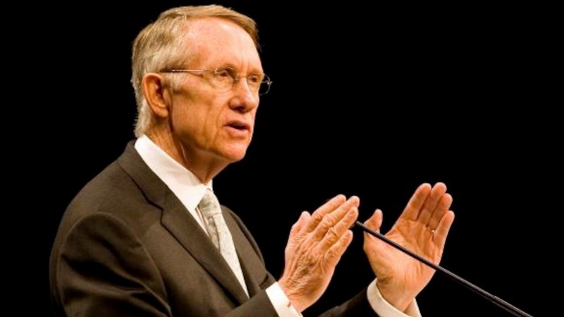 Harry Reid speaks at Utah State University in this undated photograph.