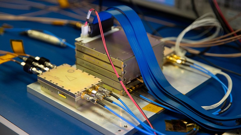 One of two Space Dynamics Laboratory-built Iris Radios