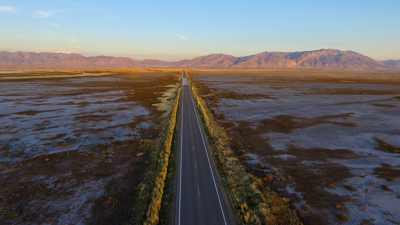 road in a vast landscape.