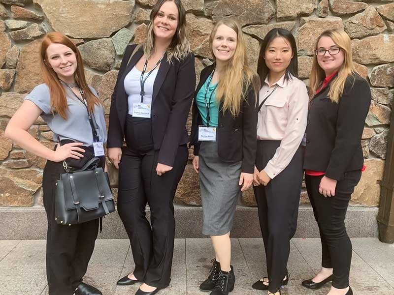 Left to Right: Ireland Green, Sophie Overbeck, Melissa Marsh, Jun Mun Yang and Savannah Branson