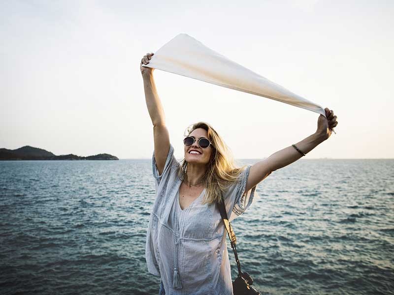 woman on a beach