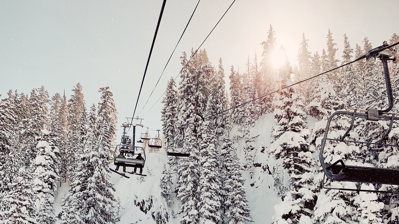 Ski lift at Utah ski resort.