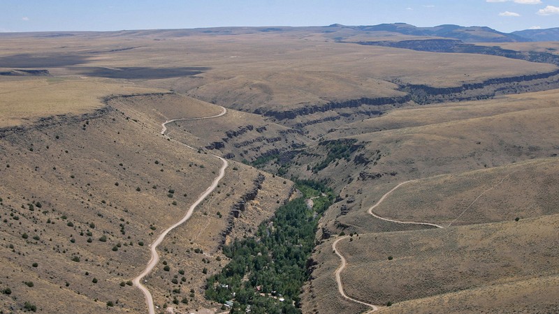 Mountain range and basin.