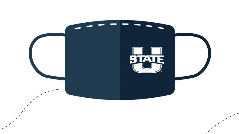 Utah State branded face mask.