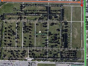 map of the USU campus with traffic closurer at 1000 north