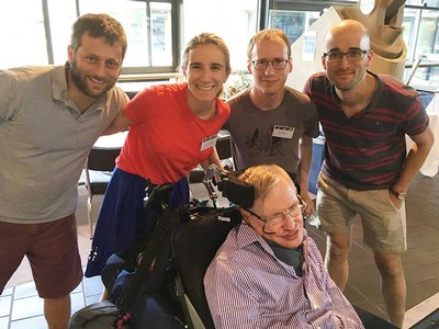Group of scientist with Stephen Hawking
