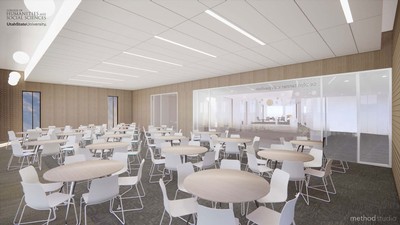A computer rendering showing a planned room at USU.
