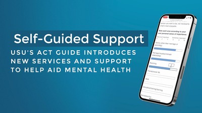 Text Reads: Self-Guided Support. Guide introduces new services to help aid mental health.