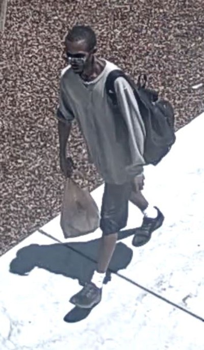 A man is seen on surveillance footage.