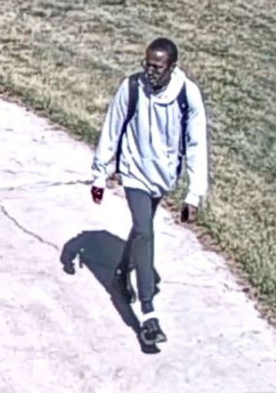 A man is seen on surveillance footage.