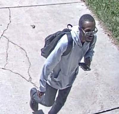 A man is seen on surveillance footage.