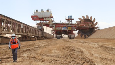A massive mining bucket wheel.