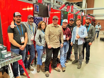 People at a welding competition.