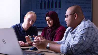 People at a computer.